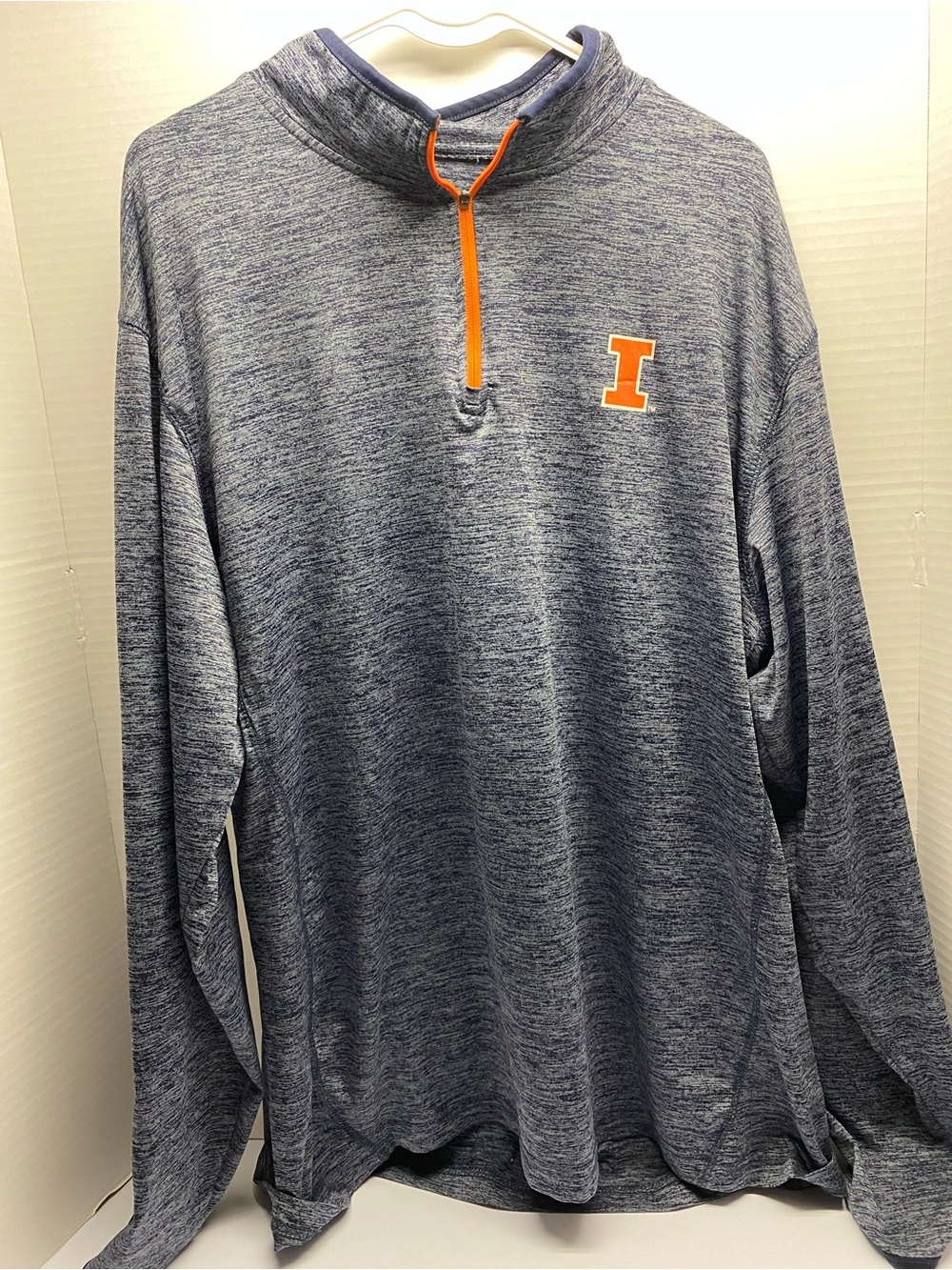 University of Illinois Navy Quarter-Zip Pullover with Orange 'I' Logo